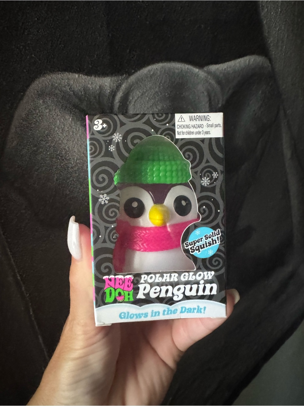 Rare-authentic-Polar Glow Penguin NeeDoh squish - Green & Pink